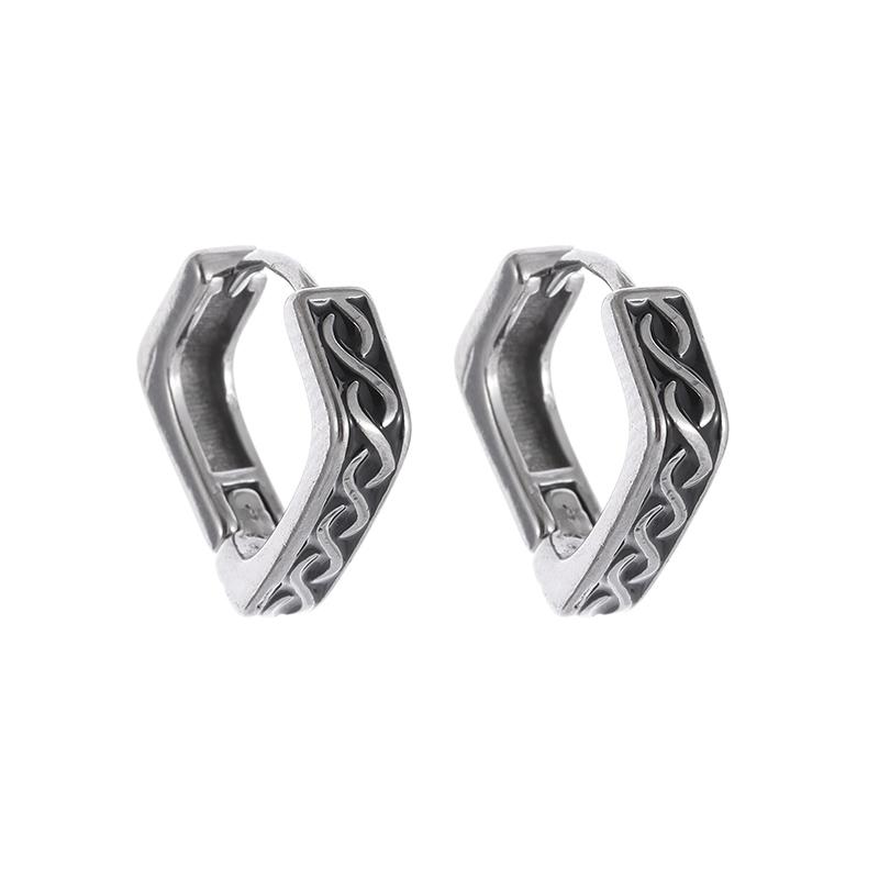 Popular Retro Square Earrings for Men and Women, Hypoallergenic Hip-Hop Rock Earrings