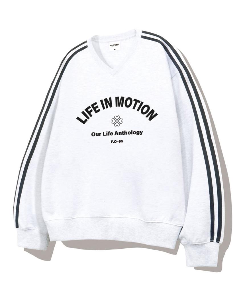 ULIFEZIP Arch In Motion Oversized Track V-Neck Sweatshirt 5 Colors [Ulzv_2004]