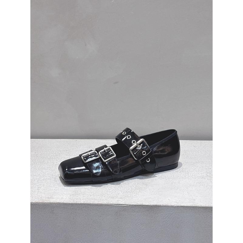

Spring and Autumn New Flat and Comfortable Mary Jane Ballet Shoes Women s Trend Fashion Versatile Belt Buckle Single Shoes 40 чорний