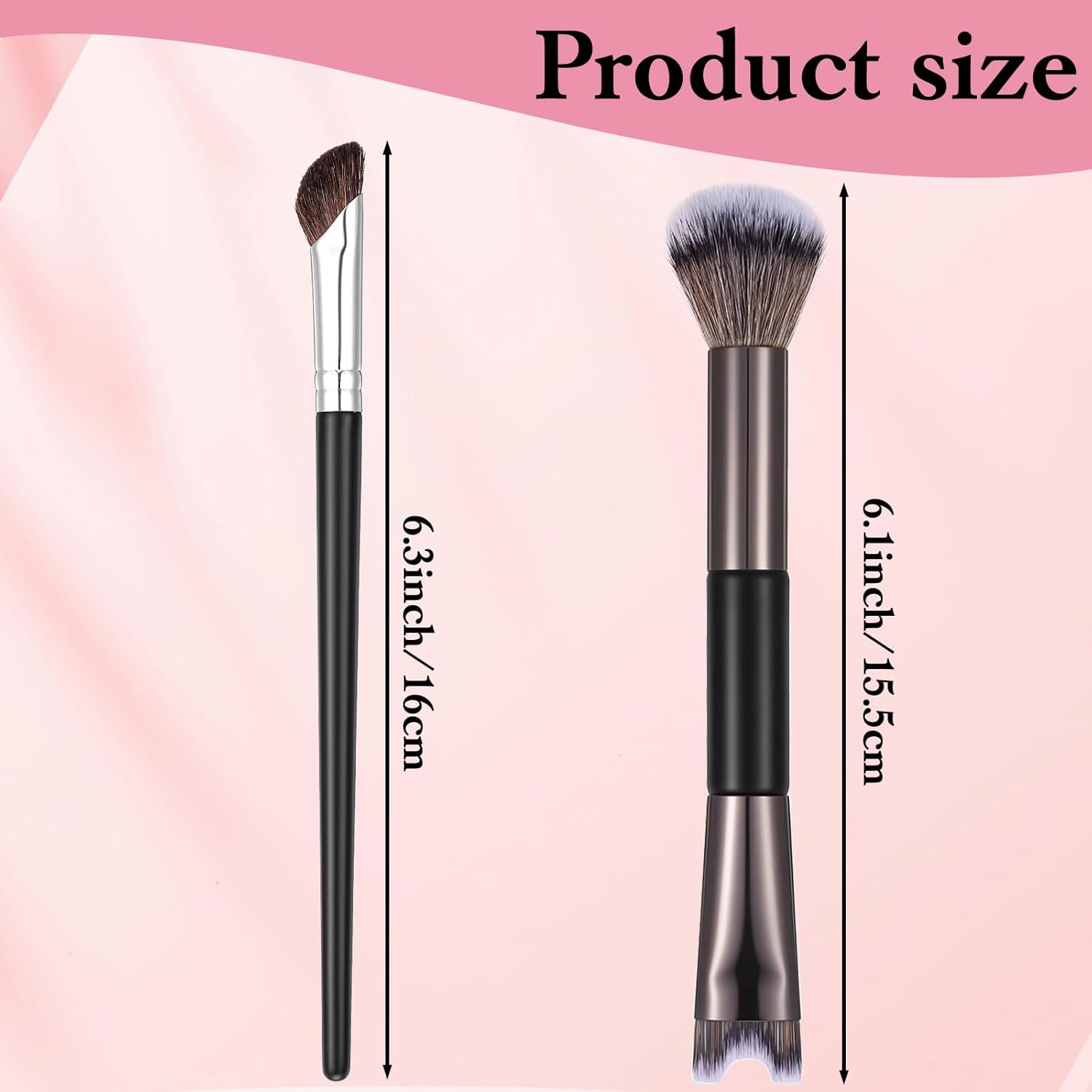 2 PCS Nose Contour Brushes for Makeup, 2-in-1 U-Shaped Fluffy Angled Tilt Brush for Precise Nose Sculpting and Defining, Mini Noses Contour Brush for