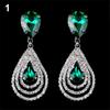 Lady Girl Elegant Teardrop Dangle Drop Ear Studs Rhinestone Earrings Cocktail AVE