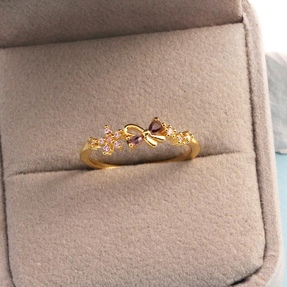 New Cute Colorful Zircon Flower Ring For Women Girl Fashion Vintage Zircon Adjustable Rings Jewelry Gift