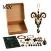 DIY Keyring Decoration Materials 12 Zodiac Beaded Ornament Kit, Constellation Pendant Making Craft Set Creative Art Project for Students Keychain Bag