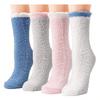 4 Pairs Thick Women Winter Warm Fuzzy Fluffy Socks Home Slipper Thermal Sleeping Socks Cute Soft Fashion