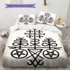 Bettwäsche mit Satansymbol-Muster, Steppbett-Set Bettbezug Kissenbezug Heim-Geburtstagsgeschenk (1 Bettbezug + 2 Kissenbezüge, ohne Füllung)