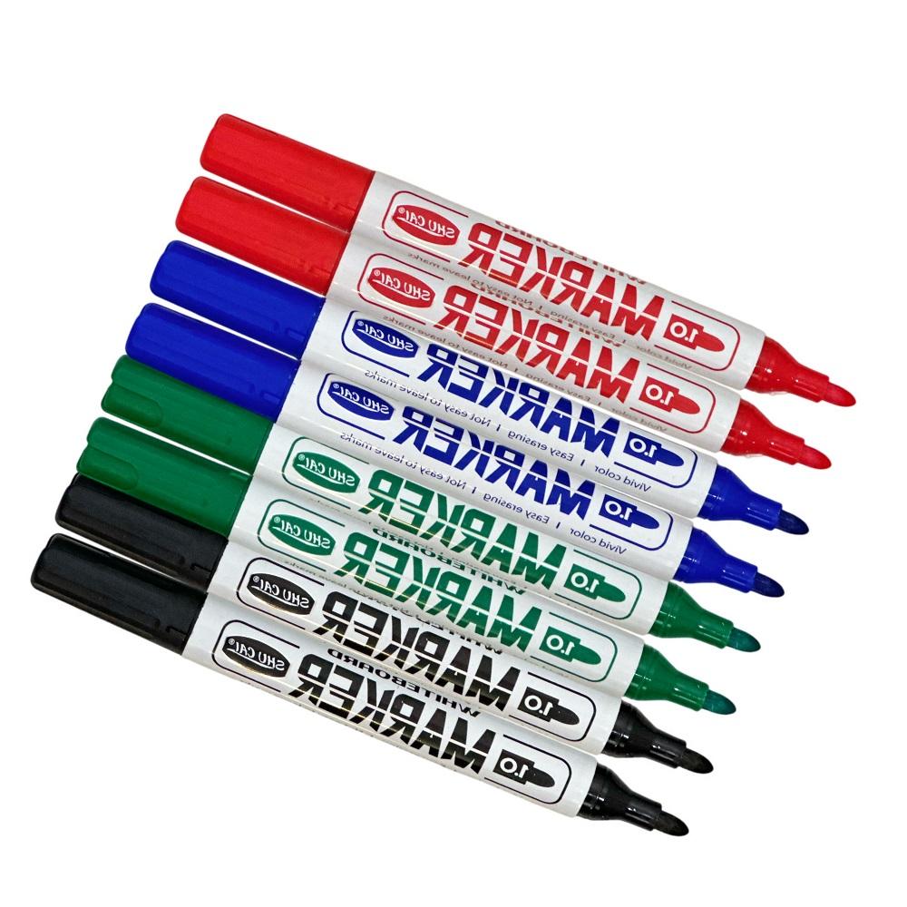 4PCS Whiteboard Dry Erase Markers Set – Red, Blue, Black, Green – Round Tip, Easy To Erase, Smooth Ink Flow for Classroom