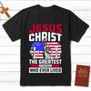 Jesus Christ American Flag TShirt Mens and Womens Short Sleeve Cotton Tees Y2k Shirt Men Clothing Summer Blouse Oversize Tops