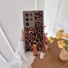 Leopard Print Lanyard Phone Case For Samsung Galaxy S24 S23 S22 S21 FE Ultra Plus A06 A05 A15 A25 A35 A55 A05S Soft Rope Cover