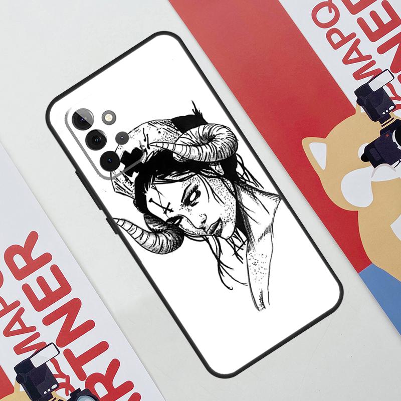 Demon Nun Devil Satan Cross Case For Samsung Galaxy A36 A35 A55 A06 A16 A26 A56 A53 A32 A52 A33 A13 A14 A34 A54 A17 A15