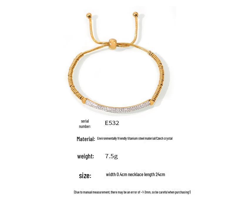 Elegant Women's Titanium Steel Adjustable Abacus Bead Bracelet – Gold-Plated and Non-Fading