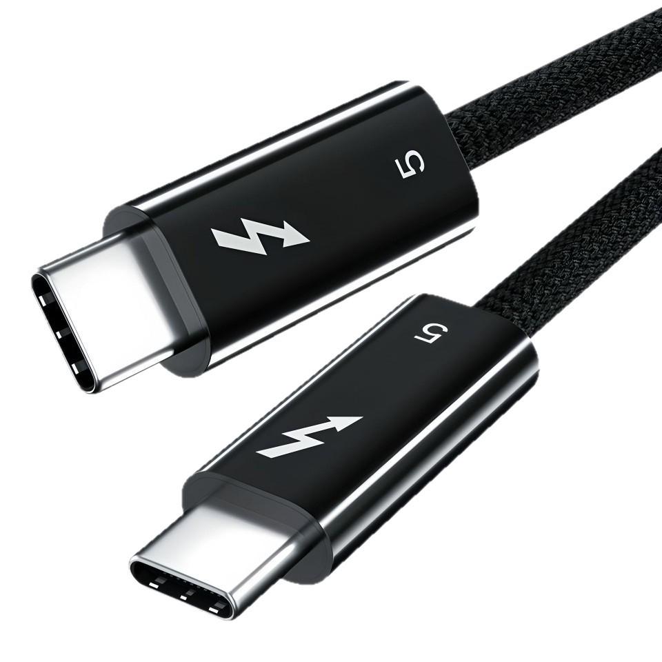 Thunderbolt 5 Coaxial Cable: 80Gbps, 16K Display, 240W Fast Charge, Thunderbolt 4/3 Compatible