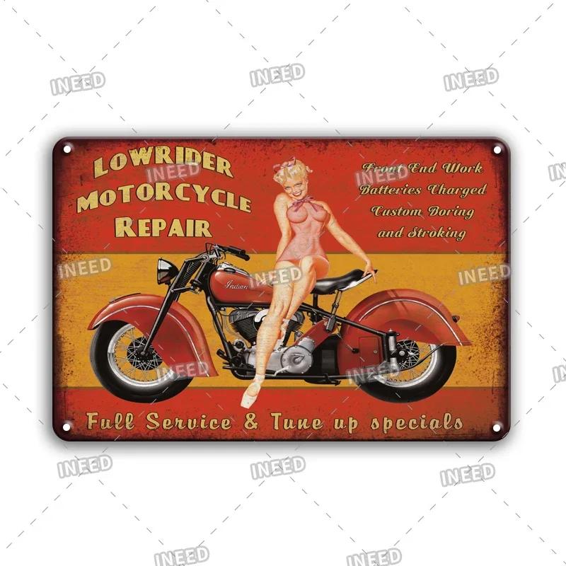 Retro Sexy Beauty Aluminum Poster - Men's Metal Plaque, Garage Cave Workshop Wall Decor