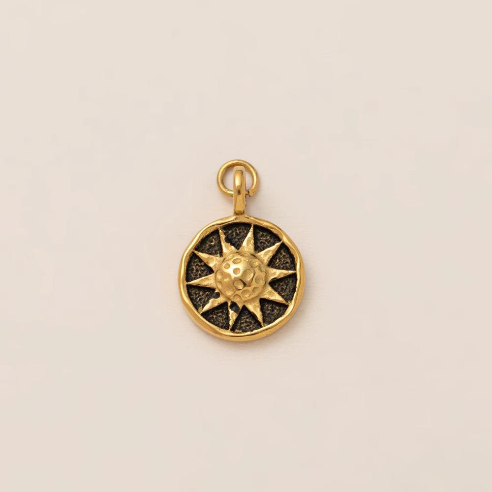 Yori 3Pcs Star Moon Rainbow Sun Pendant Stainless Steel Plated with 18K Gold for Jewelry Making Supplies DIY Necklace