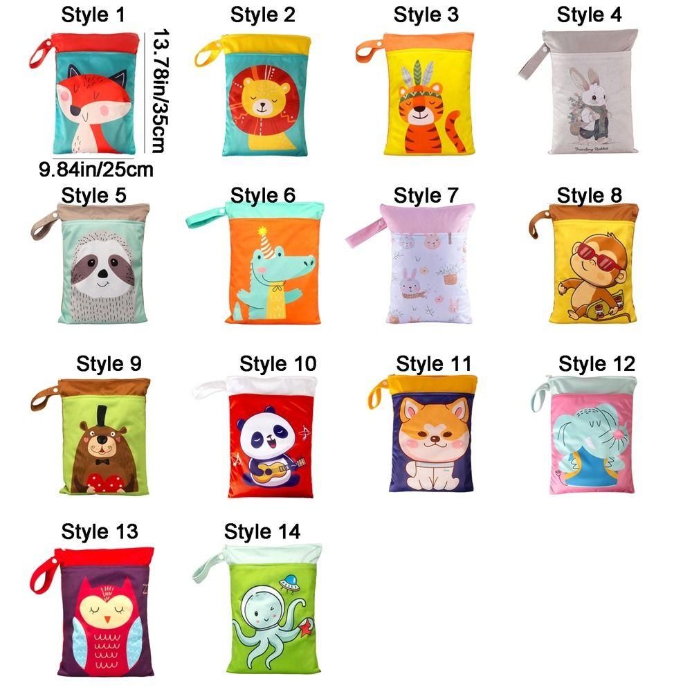Waterproof Wet Dry Bag Cartoon Diaper Nappy Bag Stroller Bags Wet Storage Bag Gym