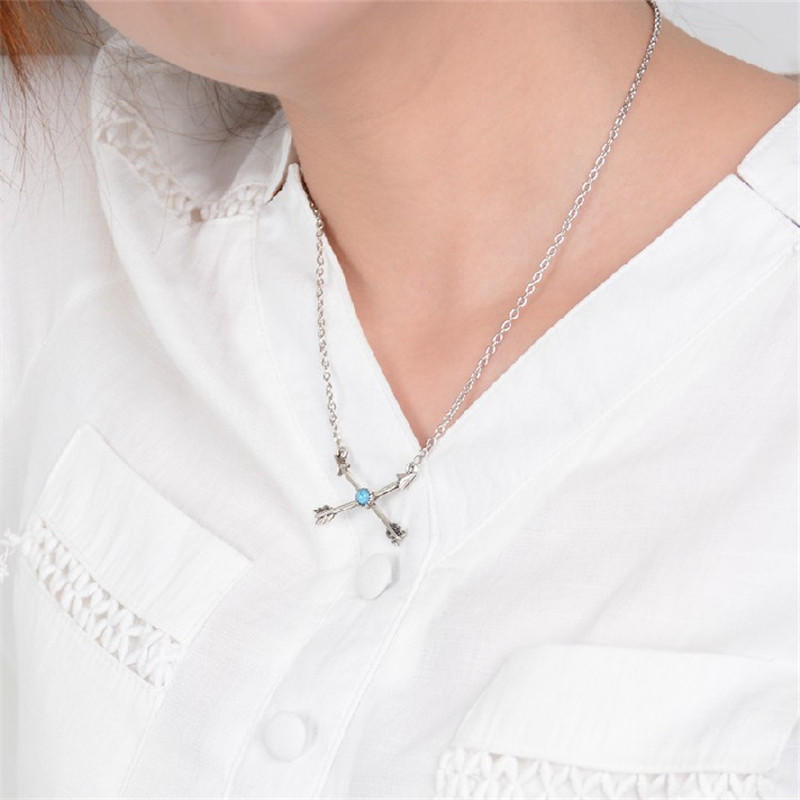 Cupid Arrow Turquoise Retro Minimalist Ossicular Chain Clavicle Chain Cupid Arrow Turquoise Retro Minimalist Ossicular Chain Clavicle Chain