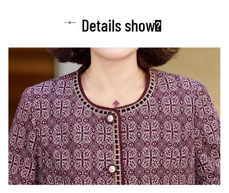 Mom's Chic Short Jacket: Trendy Spring/Autumn Style for Middle-Aged & Elderly Women - Stylish & Versatile Upper Wear for Fashionable Grandmas