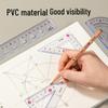 Deli VC17/VC18 Transparent 4-Piece Drafting Set: Ruler, Square, and Protractor
