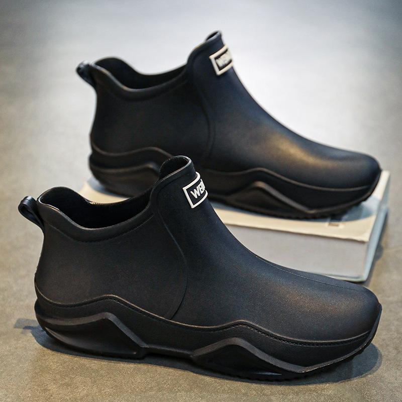 Fashion Fashionable Men's Women's Ankle Rain Boots Men's Non-slip Wear-resistant Waterproof Shoe Work Boots Suitable for Rainy Snowy Day