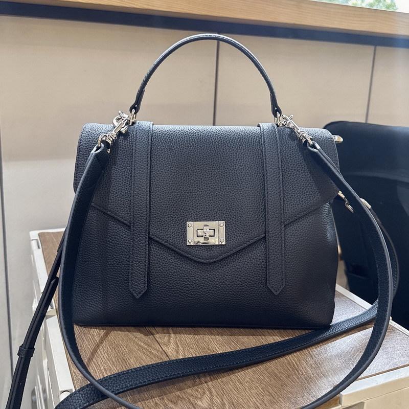 New cowhide leather tote bag small square bag high-end portable shoulder messenger bag women's bag