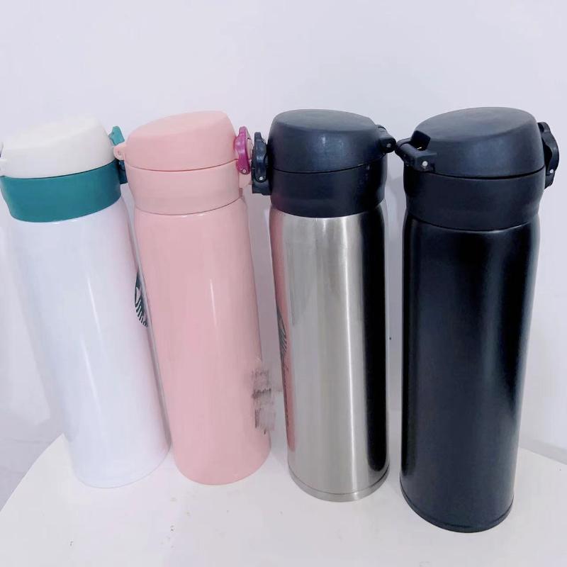 Edelstahl Kaffeetasse Thermobecher 500ml Vakuumflaschen Tragbare Edelstahl Thermoskanne Wasserflasche Reise Teebecher Büro Thermobecher