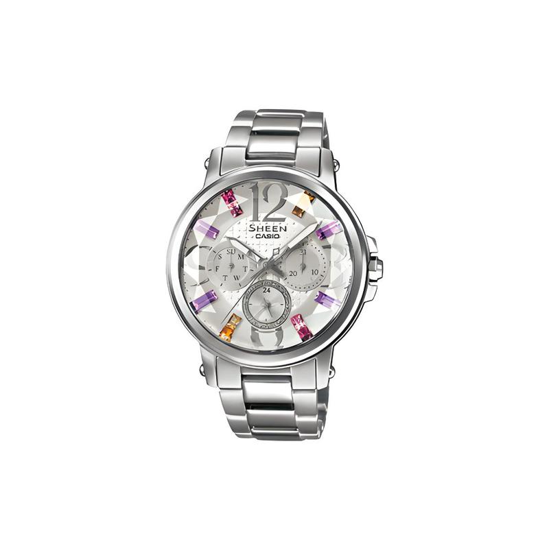 Casio SHEEN quartz movement Japanese and Korean watch women s watch silver dial SHE-3035D-7A серебряный