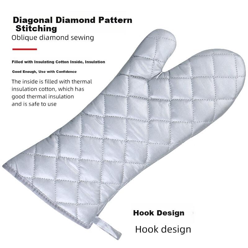 200-Degree Heat-Resistant Gloves, 1 Pair, 38cm Extended, Insulated, Anti-Scalding, Flame-Retardant, Hand Protectors for Kettles, Ovens
