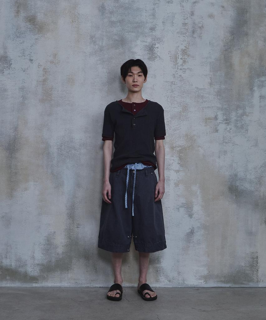 PARADIGMFILM [Ep.02] Triangle Bermuda Cotton Pants (Blue Charcoal)