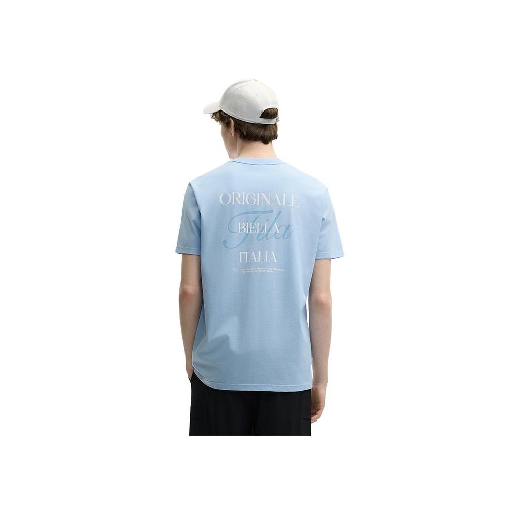 FILA Original Cool Silk Soft Dry Comfortable Short Sleeve T-Shirt Men Tops Cashmere-Blue F11M529108F-LB
