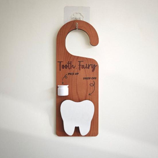 Wooden Tooth Holder Door Hanger Lost Teeth Pick-up Drop-Off Door