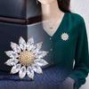 Korean Style Pearl Brooch: Versatile Floral Diamond Pin for Women's Coats