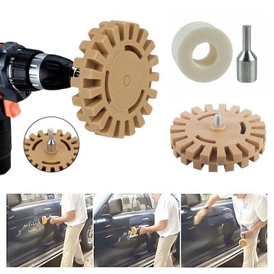 4inch Rubber Power Drill Attachment with Drill Adapter Decal Eraser Wheel Remove Car Decals Vinyl & Stickers for Cars RV Boats