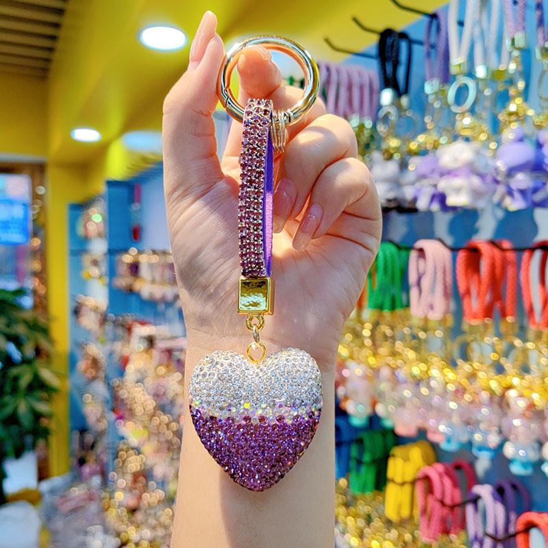 Heartshaped Lover Keyring With Czech Gemstones For Romantic Gifts And Parties