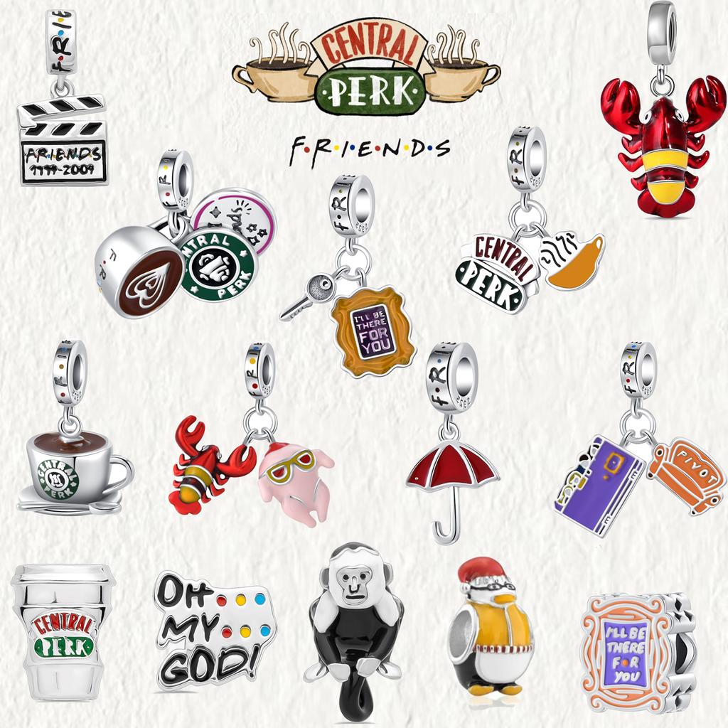 Copper Soap Opera "Friends" Series Coffee Turkey Po Lobster Charm Bead Fit Original Bracelet Diy Jewelry