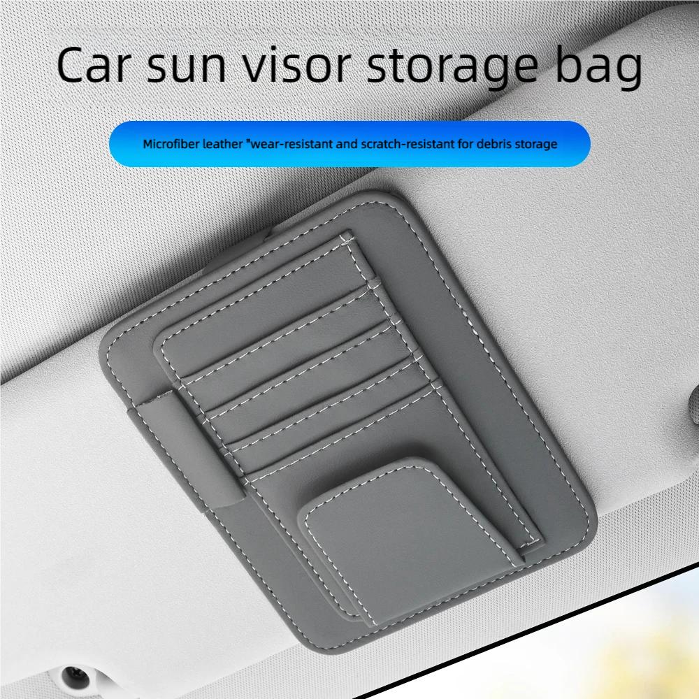 Car Visor Organizer Multi-Pocket Pouch Bag Scratch-resistant Auto Visor Holder Card Glasses Storage Holder