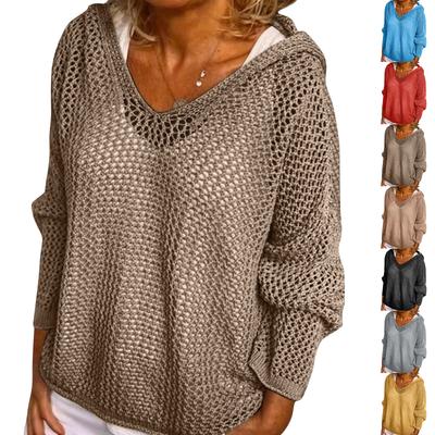 Damenmode Reißverschluss Hoodie Langarm Kapuzenpullover Sweatshirt Lässige einfarbige Oberteile mit Taschen