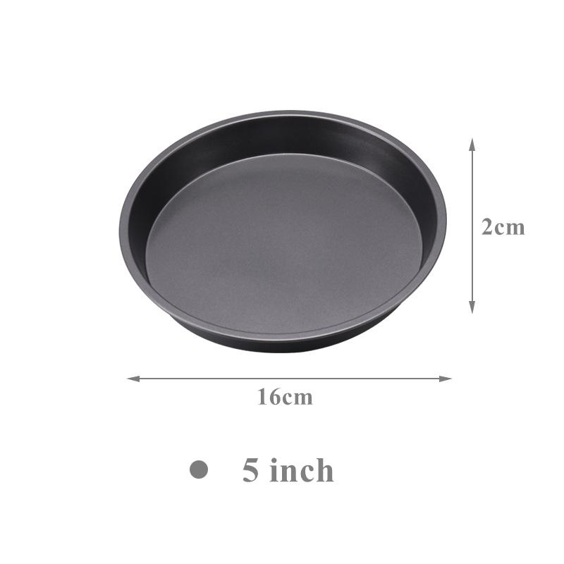 5-10 Inches Carbon Steel Round Pizza Pan Nonstick Mold for Baking Oven Bakeware Cake Pastry Dish Plate Kitchen Accessories