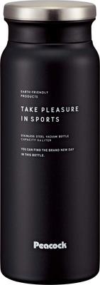 Peacock AMZ-61 HD Stainless Steel Water Bottle, Insulated for Hot and Cold Drinks, Dark Gray, 0.6L
