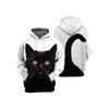 Cute Cat 3D Digital Print Hooded Sweatshirt Men Women Loose Fit Long Sleeve Casual Top Fall