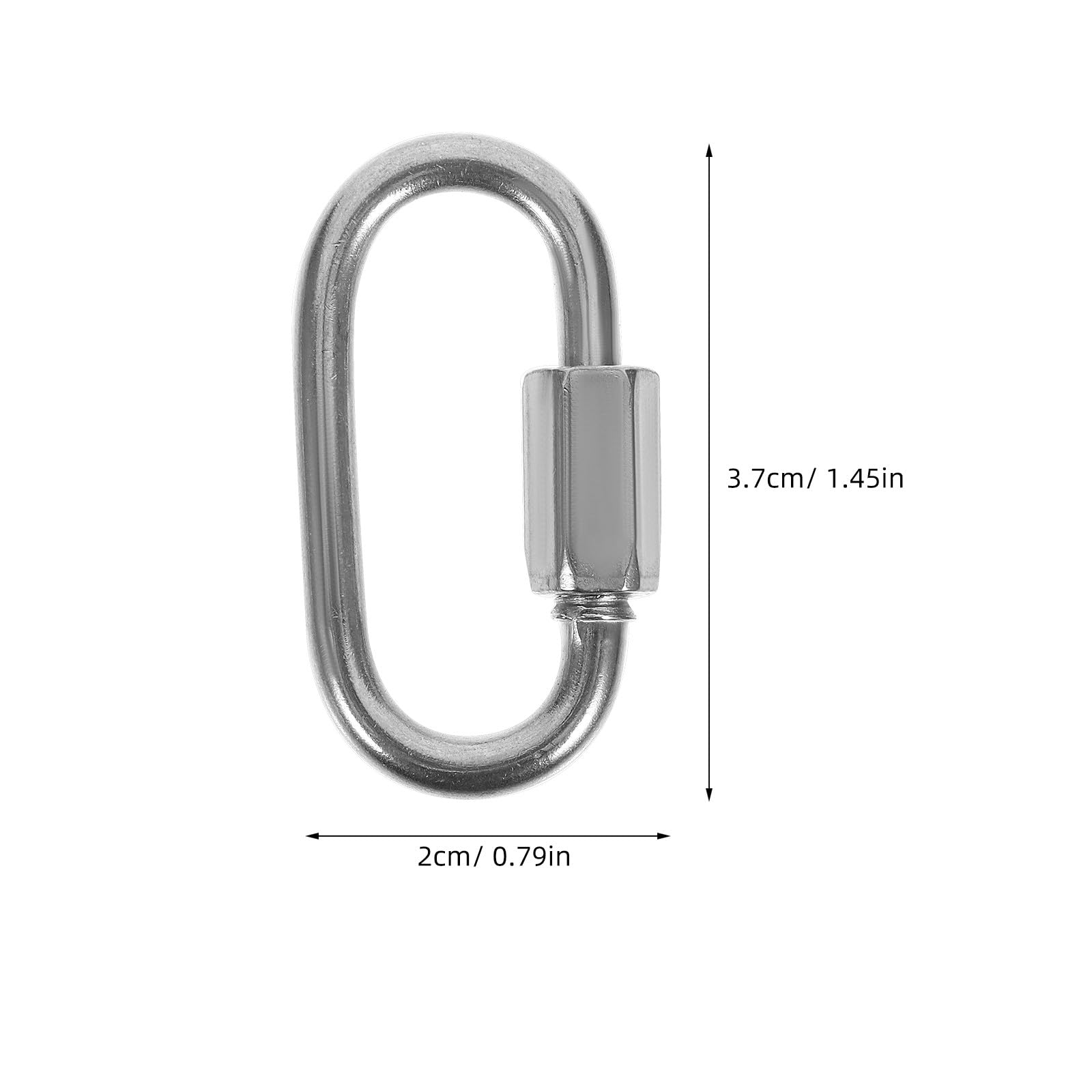 TOVINANNA 304 Stainless Steel Quick Link Chain Connector Set of 3.70X2.00X0.80CM серебряный