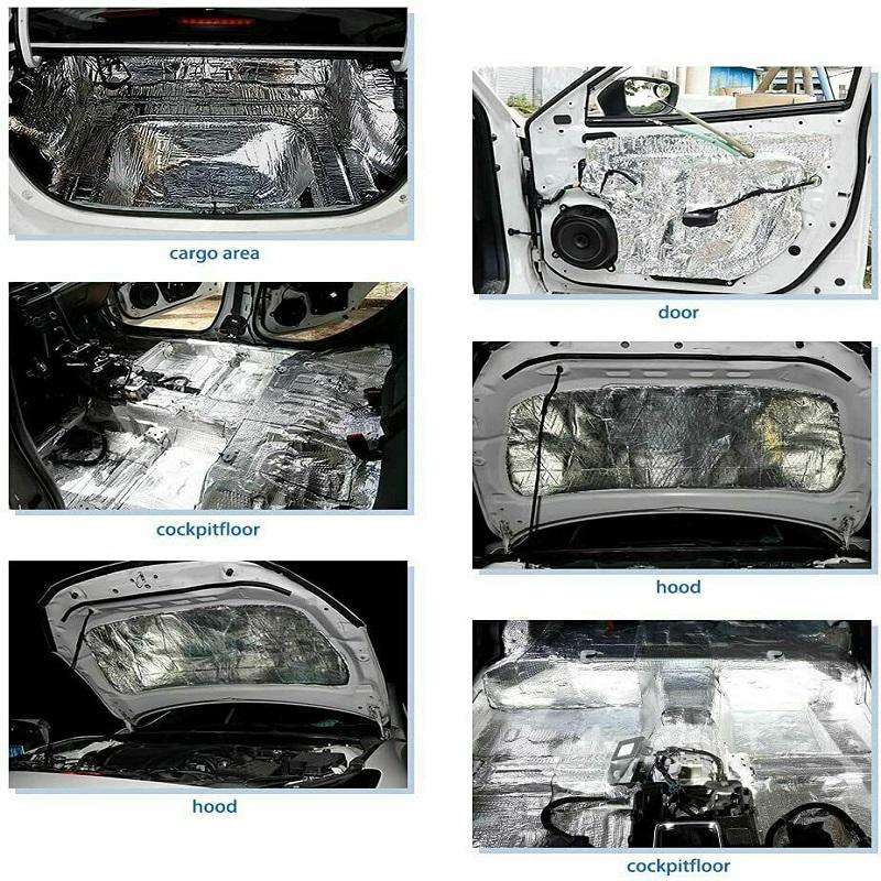 10 Sheets Sound Deadener Heat Insulation Mat Car Van Sound Proofing Deadening Insulation Car Hood Insulation Silent 5mm