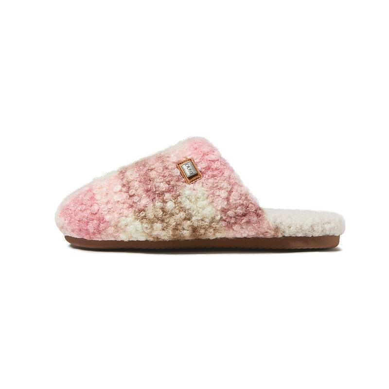 PUXI einfache westliche Haushalts-Baumwollpantoffeln Blume und Mond Herbst und Winter Zuhause Samt warm weiche Sohle rutschfest Paar Baumwollschuhe