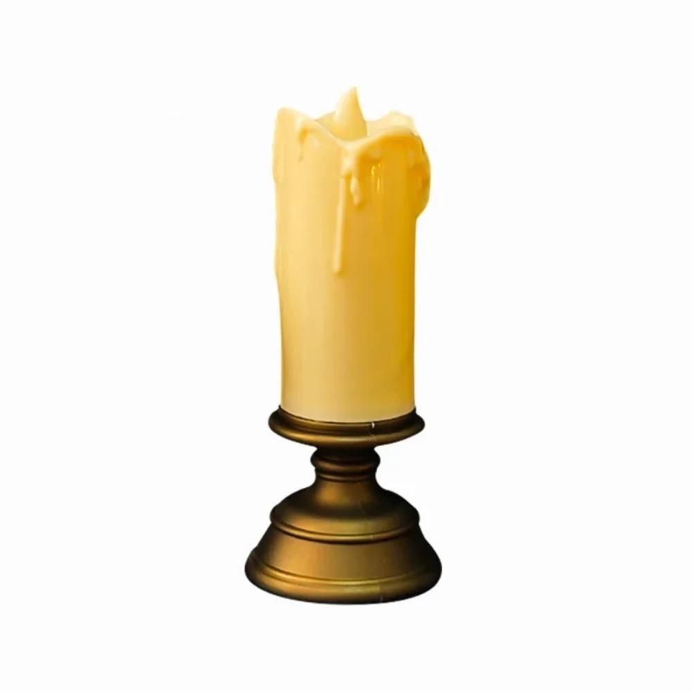 Simulation Candle Crying Candlestick Decorative Roman Pillar Candlestick  Dinner Party Supplies