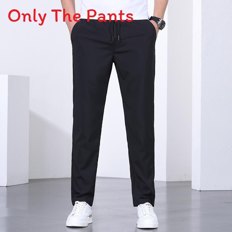 Coolfeel Mens Summer Thin Breathable Stretch Casual Pants With Drawstring Waist For Youth