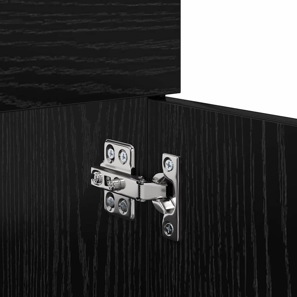 Black Oak Effect Washbasin Cabinet Wooden Composite Material