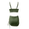 Costume da bagno da donna con reggiseno imbottito, sexy, con perizoma in rete e lacci, alla moda e separato, senza reggiseno in acciaio