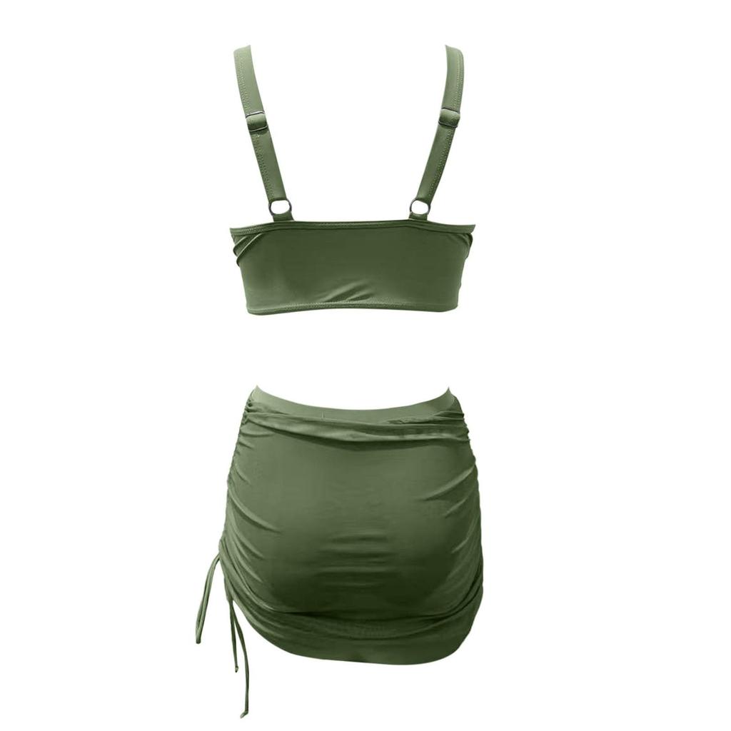 Costume da bagno da donna con reggiseno imbottito, sexy, con perizoma in rete e lacci, alla moda e separato, senza reggiseno in acciaio