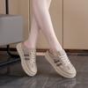Half-towed little white shoes women's flat-soled outer wear summer 2025 new casual mesh pregnant women's bag head slippers women 5908-1