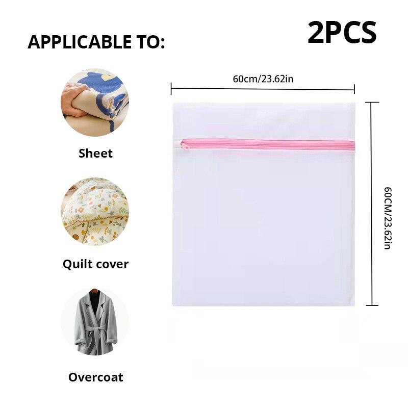 2 buc/7 buc 6 dimensiuni, transparent, cu fermoar, buzunar din plasă fină, reutilizabil, rezistent, pentru protecția rufelor mașinii de spălat rufe