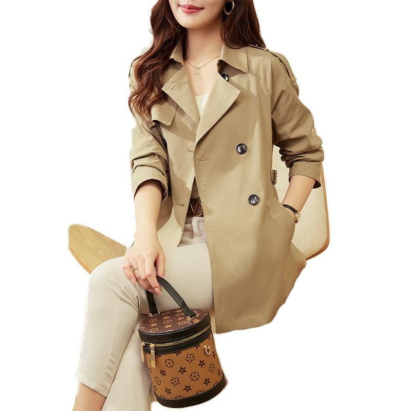Refreshing Trench Coat, Crisp and Stylish Coat, Women's Clothing, Spring and Autumn Medium and Long Spring Models, New Double-breasted Buttons