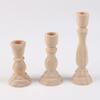 Wooden Candlesticks Unfinished Wood Candle Holder Pillar Taper Candle Stands for Wedding Party Birthday Home Table Decoration